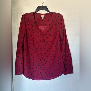 Merona Long Sleeve Polka Dot Blouse – Women’s Medium